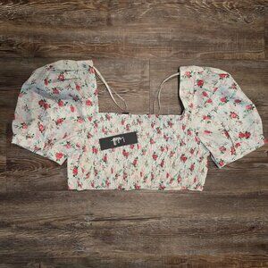 Lulus floral puff sleeve Top